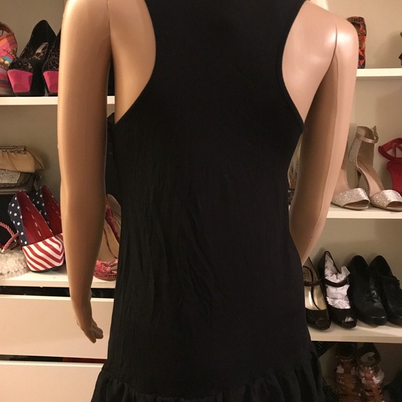 Twentyone Black T-Shirt Dress W/Ruffles - Picture 6 of 6